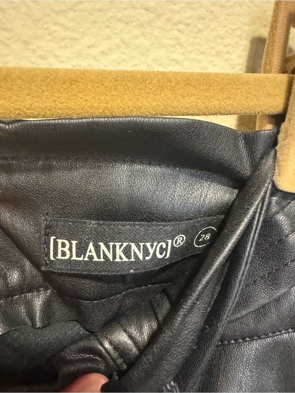 Blank NYC Black High-Waist Faux Leather Paperbag Shorts with Tie - Picture 2 of 4